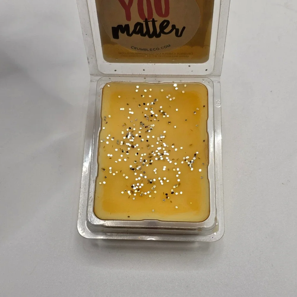 Crumble Candle Co Sexy Bartender Aroma Wax Melts 3oz‎ Soy Blend Yellow Glitter